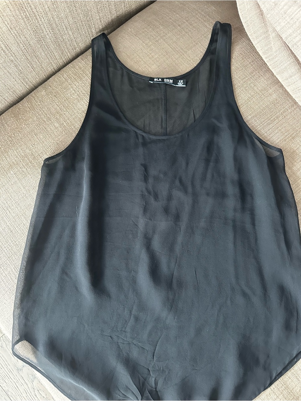 BLK DNM Women's Black Sheer Camisole Tank